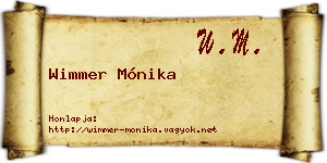 Wimmer Mónika névjegykártya